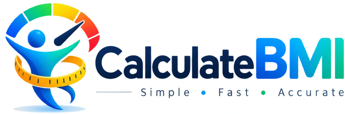 Calculate BMI logo featuring a colorful health and BMI measurement icon
